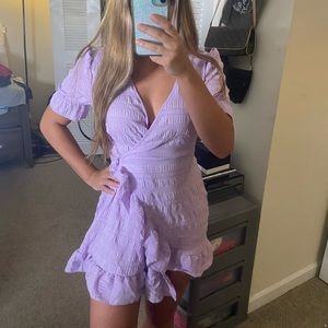 Purple wrap dress